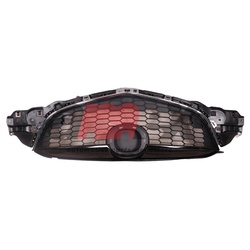 X4-COAP Front Center Bumper Grille For Mazda 3 Sedan - 2.3L Model, Black Plastic, Direct Replacement
