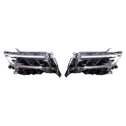 Head Lamp Set Toyota Prado Fj150 2018 Onwards With 3 LED Lx570 Design